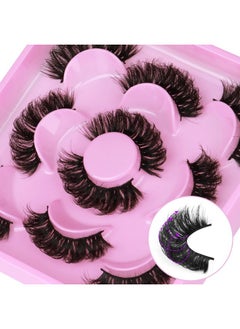 Focipeysa Natural False Eyelashes Fluffy Mink Lashes 3D Wispy D Curl Eye Lashes Russian Strip Thick Full False Eyelashes 5 Pairs 21Mm By Focipeysa Eyelashes  - Image 2