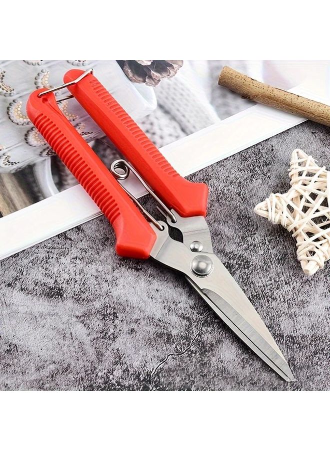 Red Stainless Steel Fruit Clipper Serrated Blade For Easy Picking Grapes Sichuan Pepper - Image 2