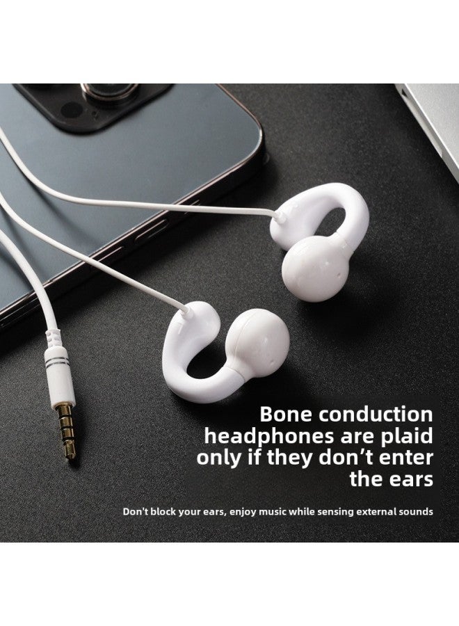 Earphones With Wire Clips Non-Bone Conduction Non-In-Ear Desktop Laptop With Mai Painless Ear-Hanging-Color:2m Athens White Desktop Laptop Neutral  - Image 1