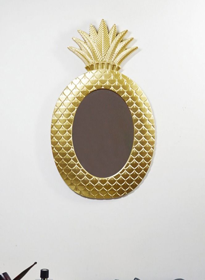 LINGWEI Pineapple Shaped Wall Hanging Mirror Golden 35x60x3 - Image 3