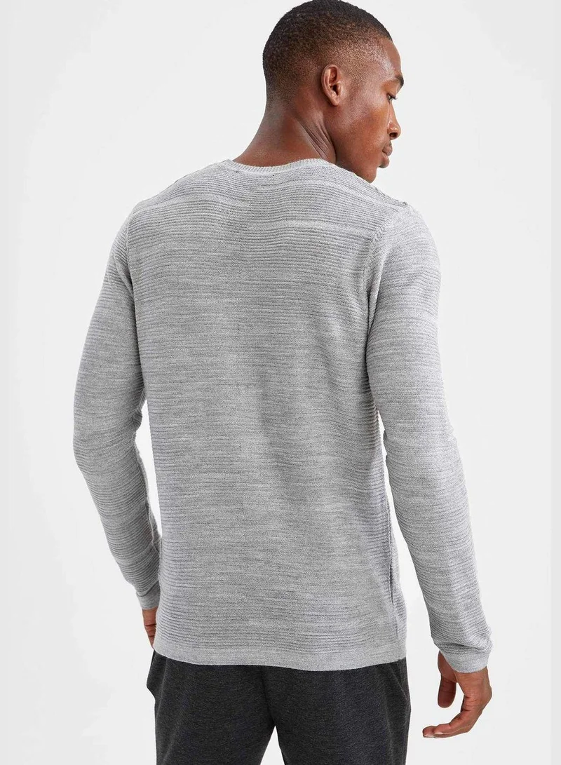 DeFacto Slim Fit Boat Neck Knitted Pullover