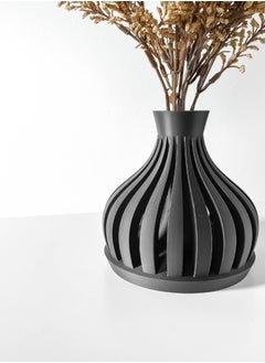 3D Brothers Luni Short Vase | Modern and Unique Home Decor for ried Flowers  - Image 2