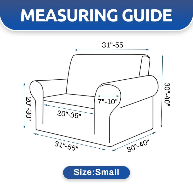 Kekuou تمتد أريكة واحدة الأريكة slipcover 1 قطعة أريكة أريكة أريكة (32 ""-55 "") حامي الأثاث 1 أريكة مقعد مع قاع مرن للأطفال PET.Jacquard النمط الذي تم فحصه صغير (ريفرسايد صغير) - Image 5