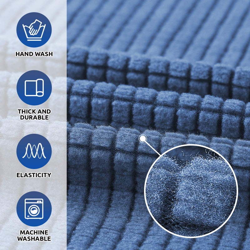 Kekuou تمتد أريكة واحدة الأريكة slipcover 1 قطعة أريكة أريكة أريكة (32 ""-55 "") حامي الأثاث 1 أريكة مقعد مع قاع مرن للأطفال PET.Jacquard النمط الذي تم فحصه صغير (ريفرسايد صغير) - Image 2