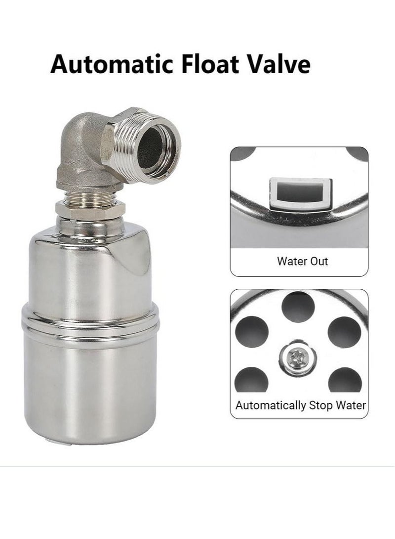1/2" Water Float Valve, 304 Stainless Steel Fully Automatic Water Level Control Float Valve, Auto Shut Off Ball Mini Float Valve, Suirtable for Water Tank, Water Towers - Image 4