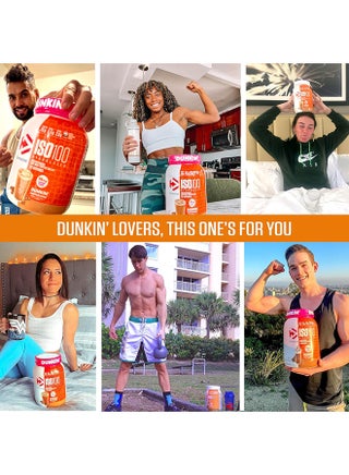 Dymatize x Dunkin' Cappuccino ISO100 Whey Protein Powder, 95mg Caffeine, 25g of Protein, 20 Servings, 5.5g BCAAs, 120 Cal., Gluten Free, 1g Fat, 1g Sugar, 2g Carb - view 4