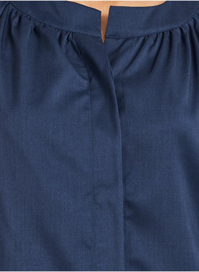 Take Two Solid Button Front Short Sleeve Top and Skirt Co-Ords  - Image 3