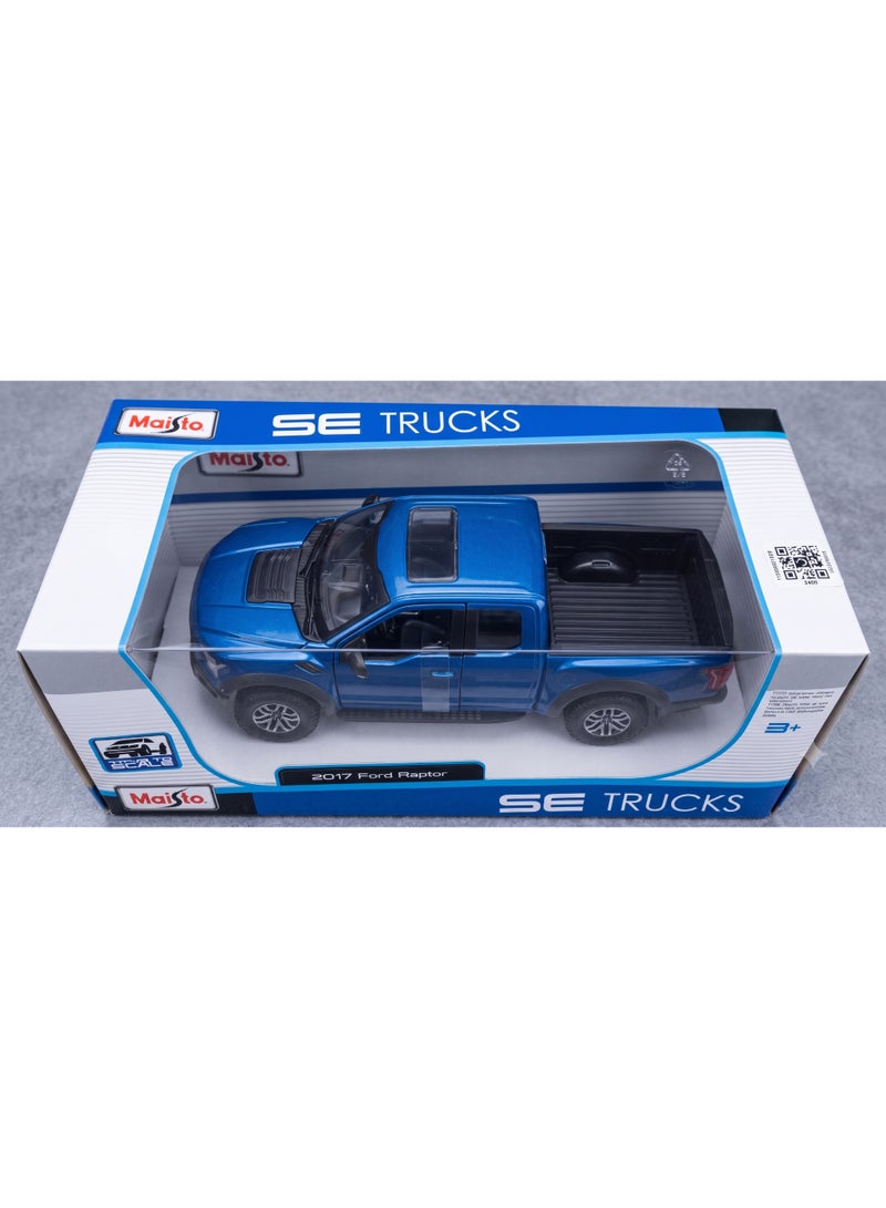 Maisto 1:24 2017 Ford F-150 Raptor - Blue Officially Licensed Scaled Replicas of Collectible Diecast Metal Models with Exquisite Interior & Exterior Detailing for All Ages - Image 2