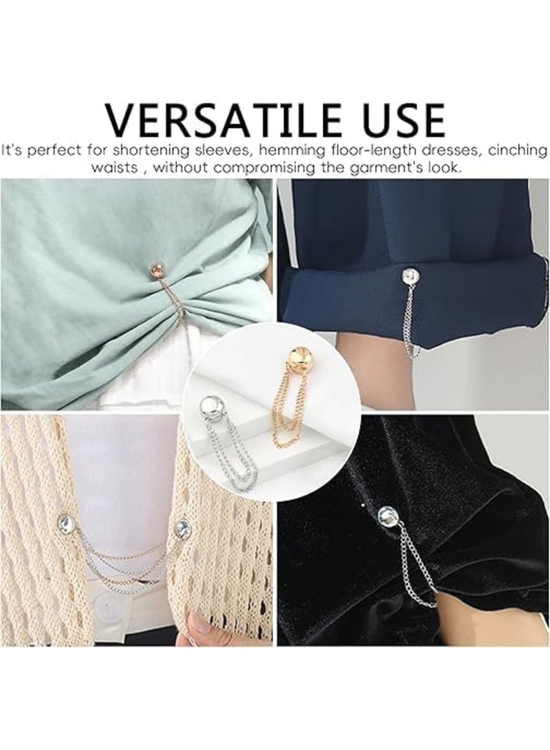 SYOSI Hem Holder Scarf Buckle, Magnetic Dress Sleeve Clips, No-Pin Waist Cinch for Shortening Sleeves and Hemming Floor-Length Dresses, Strong Snap Tie for Shirts and Decoration, 8PCS - Image 5