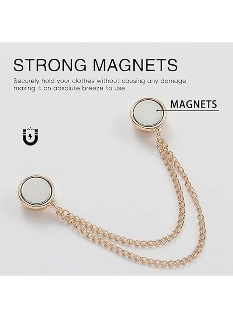 SYOSI Hem Holder Scarf Buckle, Magnetic Dress Sleeve Clips, No-Pin Waist Cinch for Shortening Sleeves and Hemming Floor-Length Dresses, Strong Snap Tie for Shirts and Decoration, 8PCS - Image 4