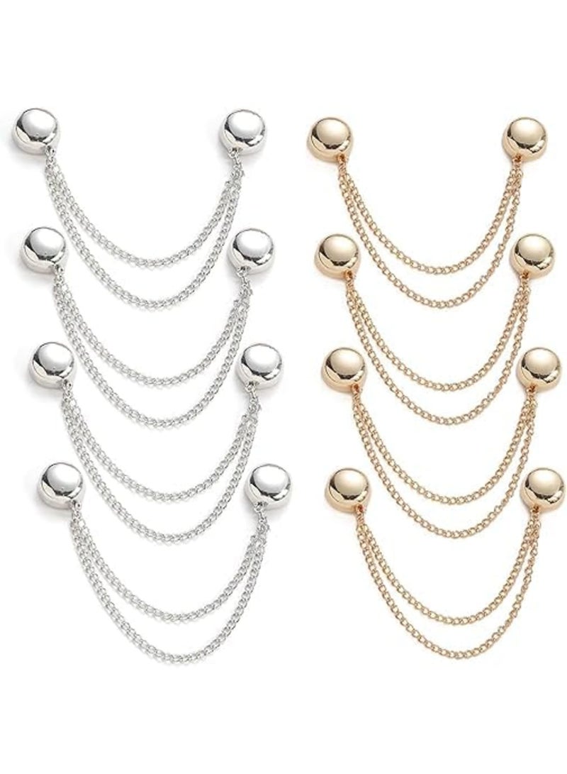 SYOSI Hem Holder Scarf Buckle, Magnetic Dress Sleeve Clips, No-Pin Waist Cinch for Shortening Sleeves and Hemming Floor-Length Dresses, Strong Snap Tie for Shirts and Decoration, 8PCS - Image 1