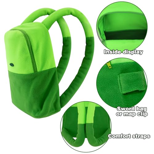 DAZCOS Green Backpack Anime Character Cartoon Unisex Cosplay Costume Accessories Bag for Adult Everday Use Halloween Party (Green) - Image 3
