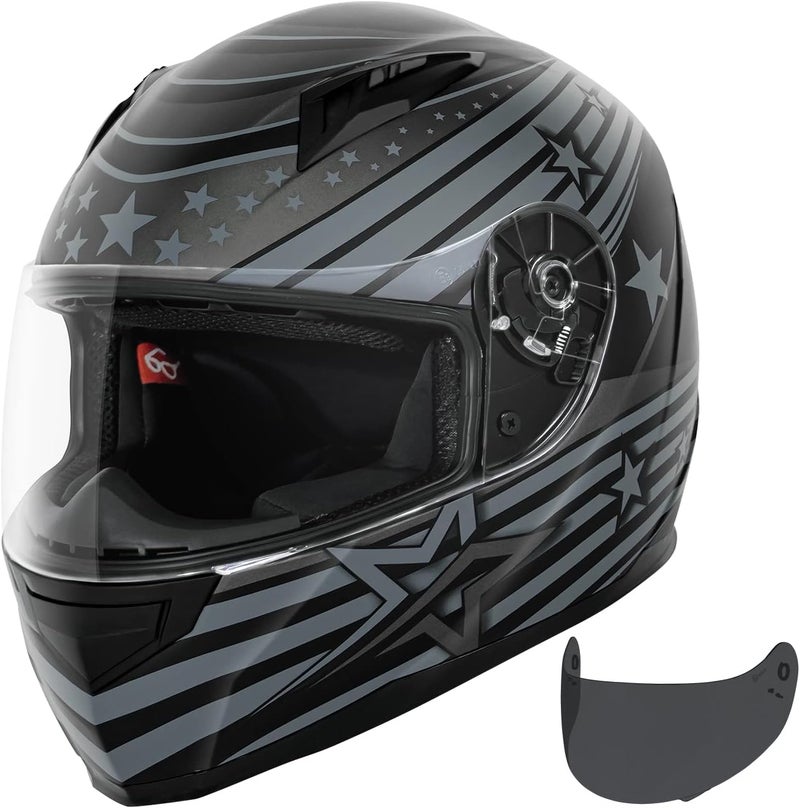 VCAN VX Lightweight Full Face Motorcycle Helmet with Extra Tinted Visor - Image 1