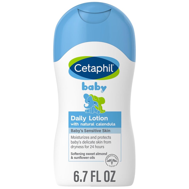 Cetaphil لوشن سيتافيل للأطفال يومي مع زيت الكالندولا العضوي وزيت اللوز الحلو وزيت عباد الشمس 67 أونصة سائلة قد يختلف التعبئة - Image 1