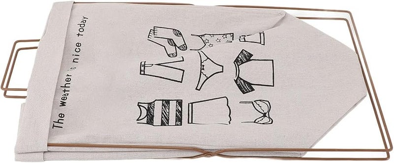 Collapsible Metal X Frame Laundry Basket with Bag for Dorm Apartment Organization Wash Day Color Size S - Image 4