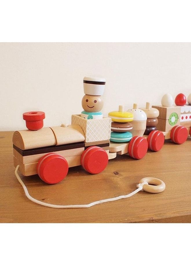 Generic - Three-section Building Block Train Toy - Image 1