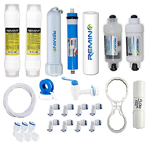 Remino RO Service kit of 80 GPD Membrane & Filter for Water Purifier (All Type) (Membrane Inline Housing) - Image 1