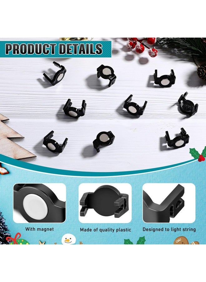 Frienda Magnetic C9 Socket Clips Magnetic Christmas Light Clips for Outdoor Patio Lighting (Black Round,200 Pieces) - Image 3