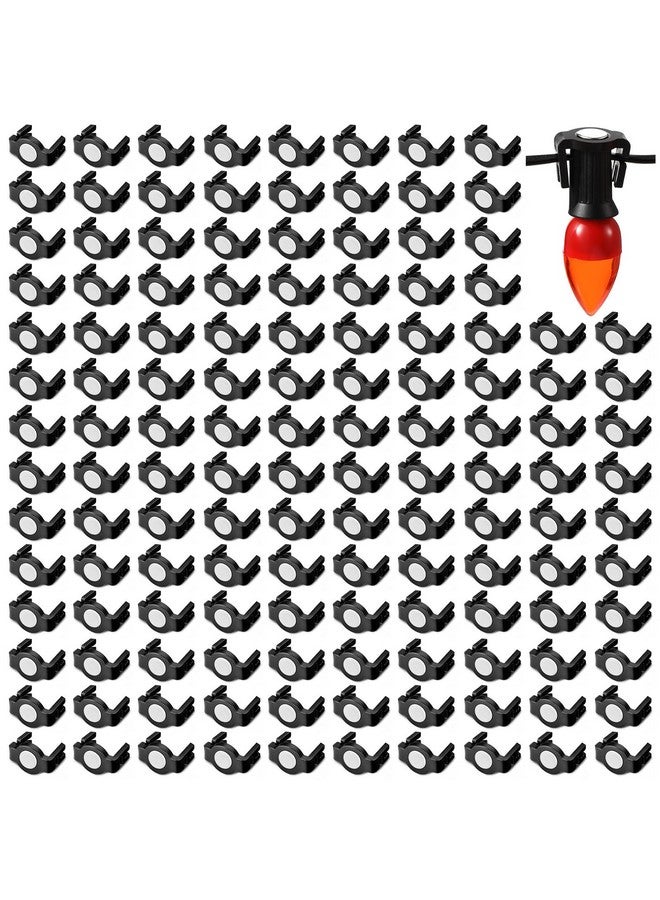 Frienda Magnetic C9 Socket Clips Magnetic Christmas Light Clips for Outdoor Patio Lighting (Black Round,200 Pieces) - Image 1