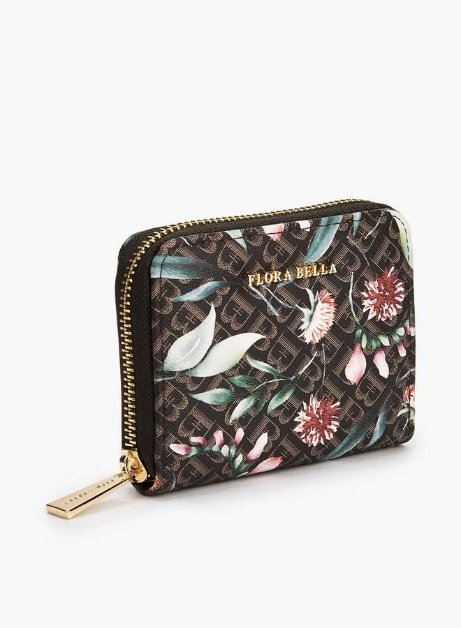 Flora Bella By Shoexpress Flora Bella Floral Monogram Print Zip-Around Wallet