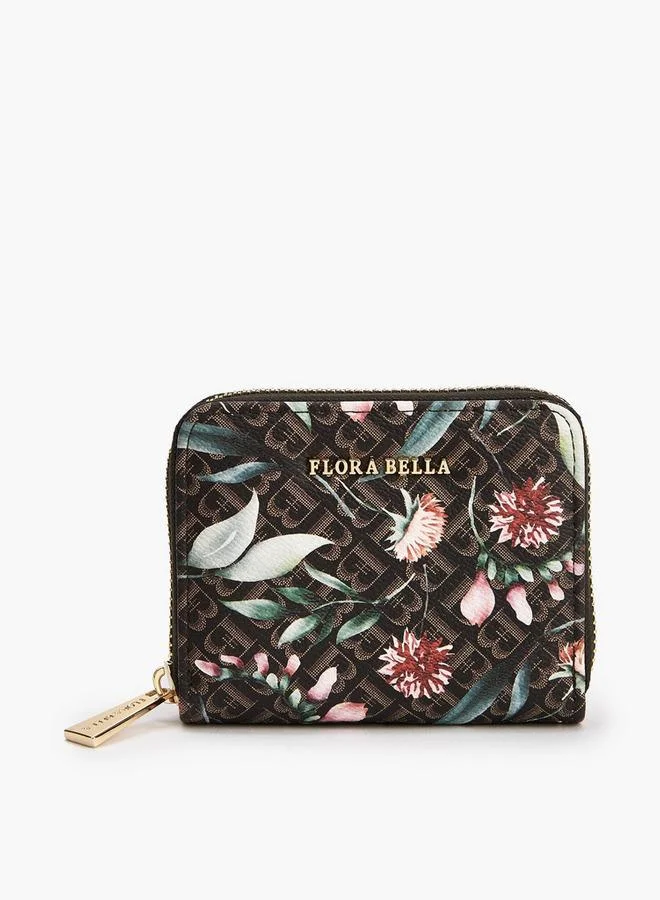 Flora Bella By Shoexpress Flora Bella Floral Monogram Print Zip-Around Wallet