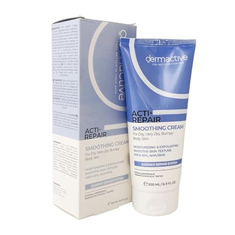 DERMACTIVE Acti-Repair Smoothing Cream – 200ml | Deep Nourishment, Skin Repair & Softness, Soothes Dry & Rough Skin - Image 1