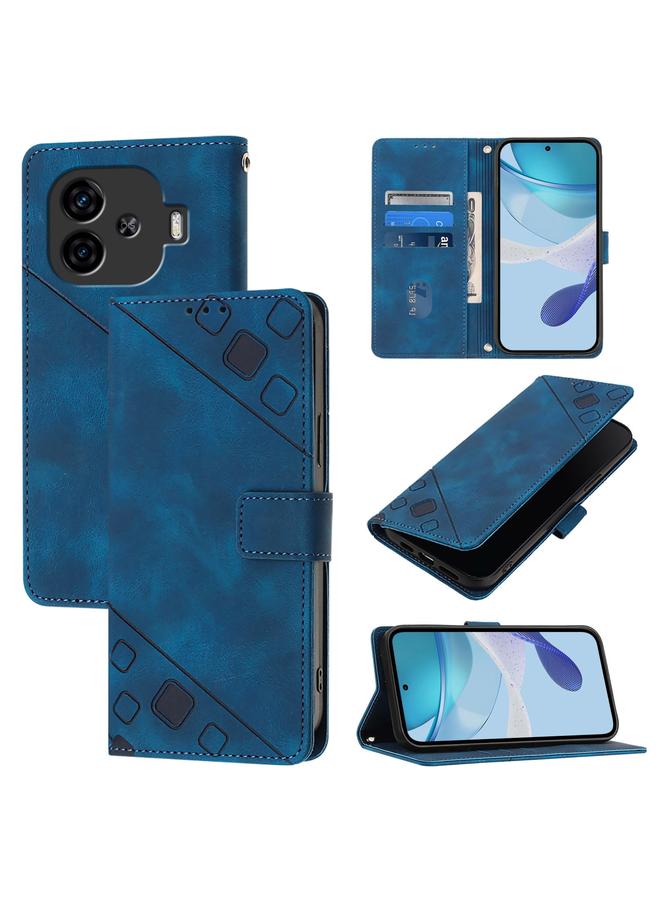 erorex Case For vivo iQOO Z9 / iQOO Z9 Turbo 5G Skin Feel Embossed Leather Phone Case - Image 1
