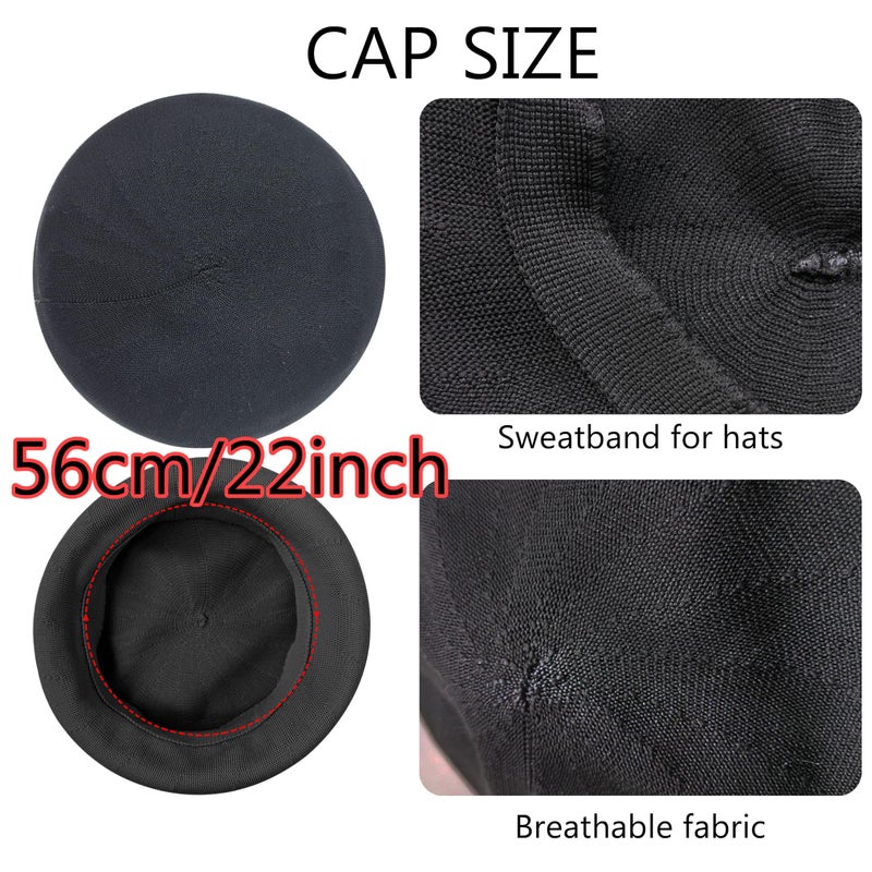 ZARSIO Summer French Beret Breathable Thin Beret Hat Solid Color Beanie for Women Lady (US, Numeric, 7 1/8, 7 1/4, Black) - Image 5