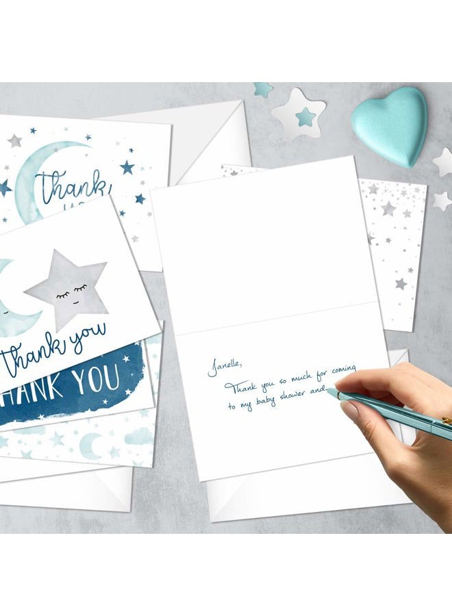 Canopy Street Starry Delight Thank You Cards / 24 Baby Shower Thank You Cards / 6 Night Sky Appreciation Greeting Card Designs / 3 1/2" x 4 7/8" New Baby Gratitude Note Cards/Made In The USA - Image 2