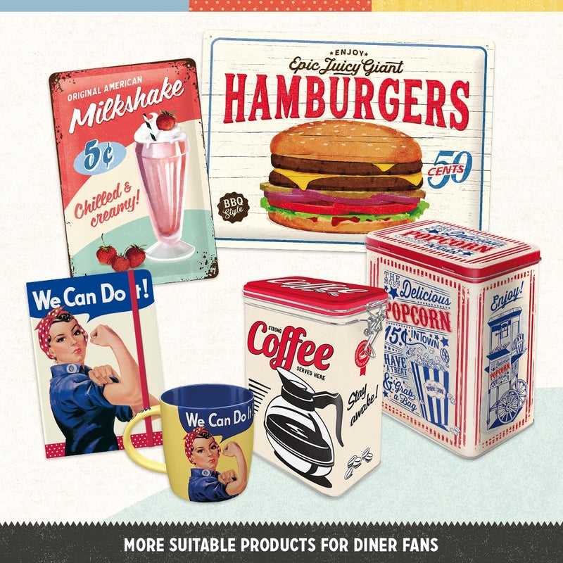 Nostalgic Art Nostalgic-Art Retro tin sign, 7.9" x 11.8", Milkshake â€“ Gift idea for diner fans, made of metal, vintage design - Image 1