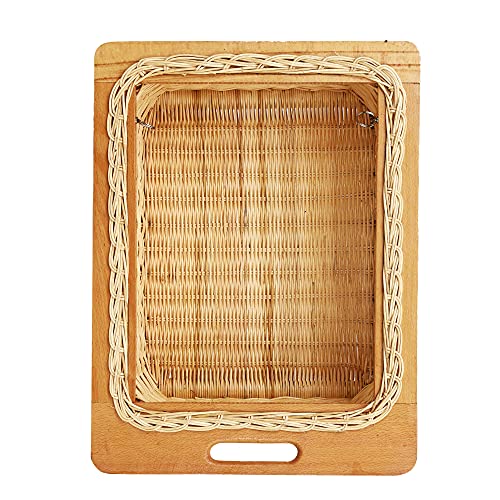 AKWAY Wicker Basket For Modular Kitchen | Rectangular Shape Pull Out Basket (16.5 W (414Mm) X 20 L X 4 H, Beige)(Beechwood) - Image 1