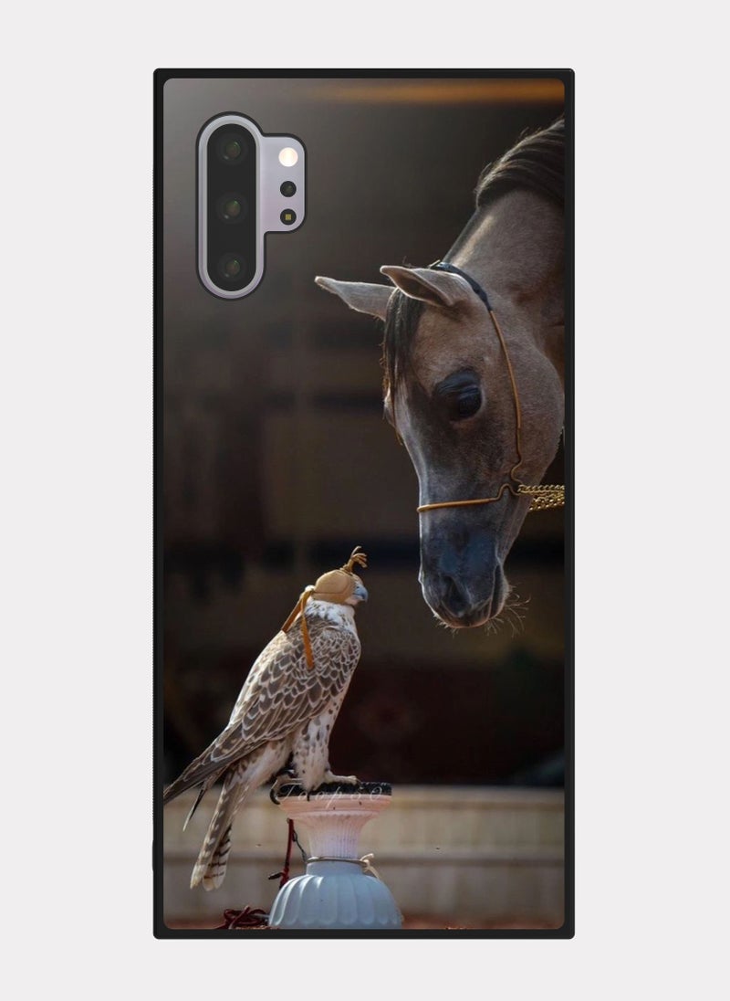 بكسلات كفر سامسونج جالكسي نوت 10 بلس صقر و حصان بيج - Image 1