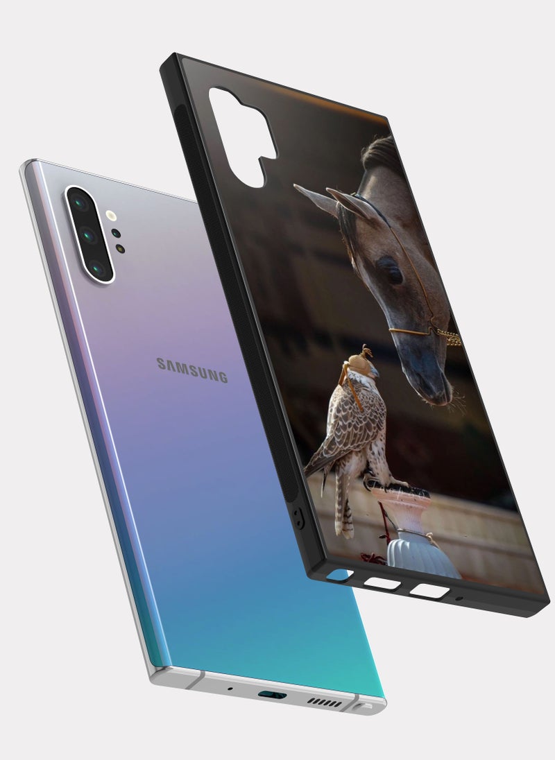 بكسلات كفر سامسونج جالكسي نوت 10 بلس صقر و حصان بيج - Image 2