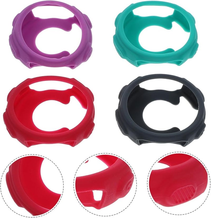 Vaguelly 4PCS Shock Resistant Silicone Protective Case Cover For Forerunner Smartwatch Wine Red Purple - Image 4