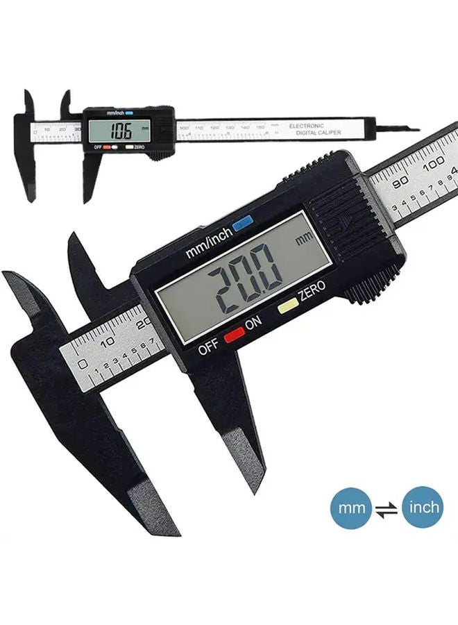 150mm Electronic Digital Caliper With LCD Black Carbon Fiber Design Precision Measuring Tool - Image 3