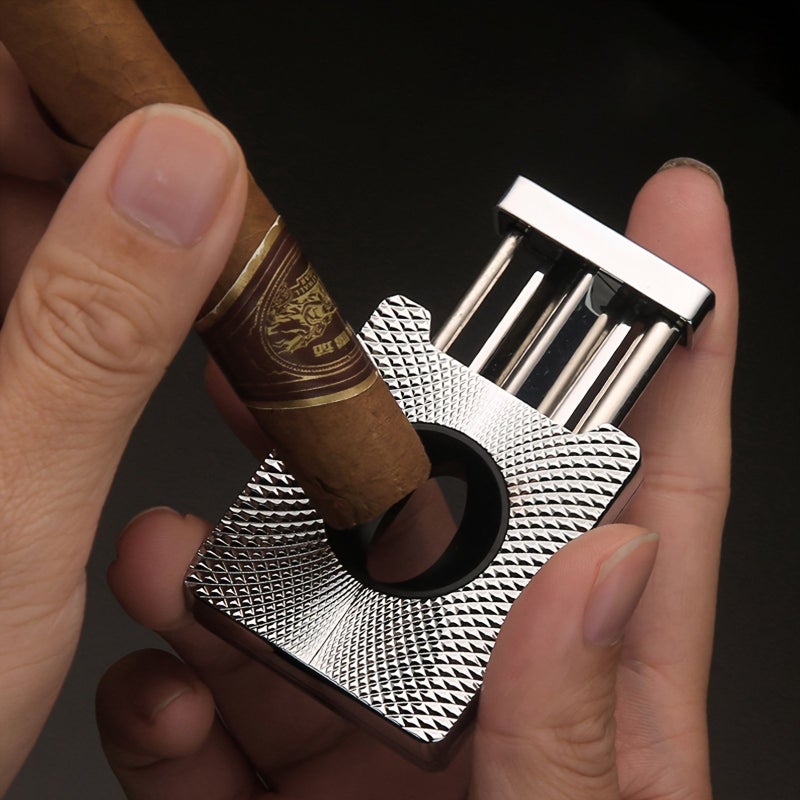 V Shaped Stainless Steel Cigar Cutter Golden Great Accessory For Cigars Excellent Gift Choice - Image 2
