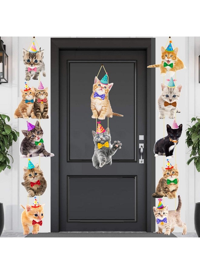 umoni Cat Sign Door Hanging Banner Decorations Cat Theme Birthday Party Supplies Kitten Hanging Vertical Paper Door Banners Decorations for Kids Pet Theme Birthday Party Baby Shower Supplies - Image 2