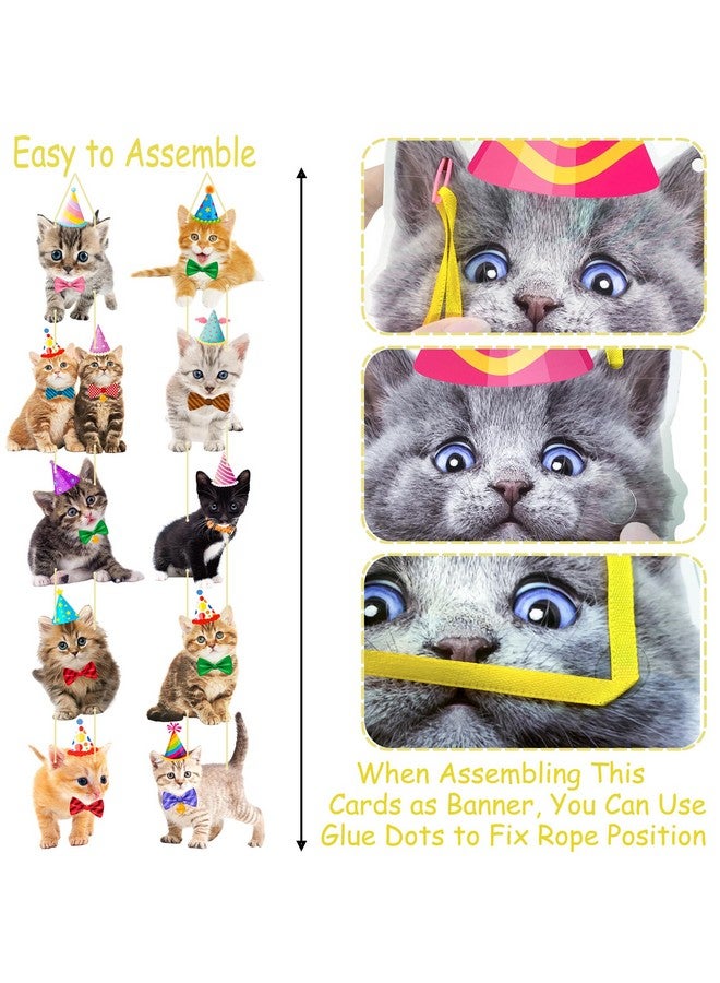 umoni Cat Sign Door Hanging Banner Decorations Cat Theme Birthday Party Supplies Kitten Hanging Vertical Paper Door Banners Decorations for Kids Pet Theme Birthday Party Baby Shower Supplies - Image 5