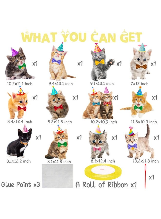 umoni Cat Sign Door Hanging Banner Decorations Cat Theme Birthday Party Supplies Kitten Hanging Vertical Paper Door Banners Decorations for Kids Pet Theme Birthday Party Baby Shower Supplies - Image 3