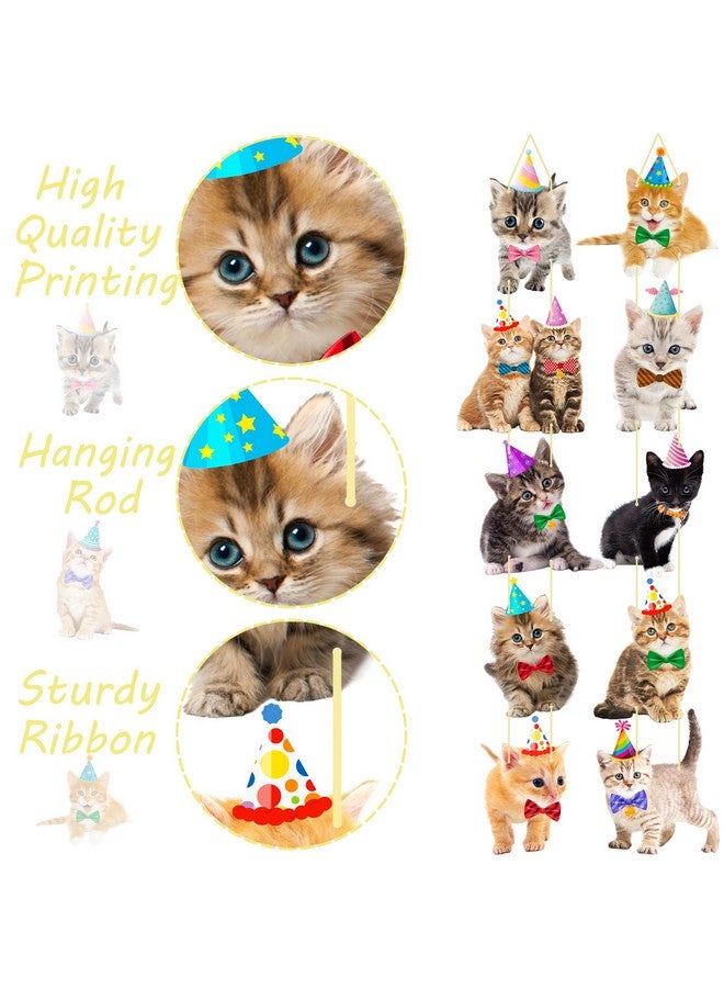 umoni Cat Sign Door Hanging Banner Decorations Cat Theme Birthday Party Supplies Kitten Hanging Vertical Paper Door Banners Decorations for Kids Pet Theme Birthday Party Baby Shower Supplies - Image 4
