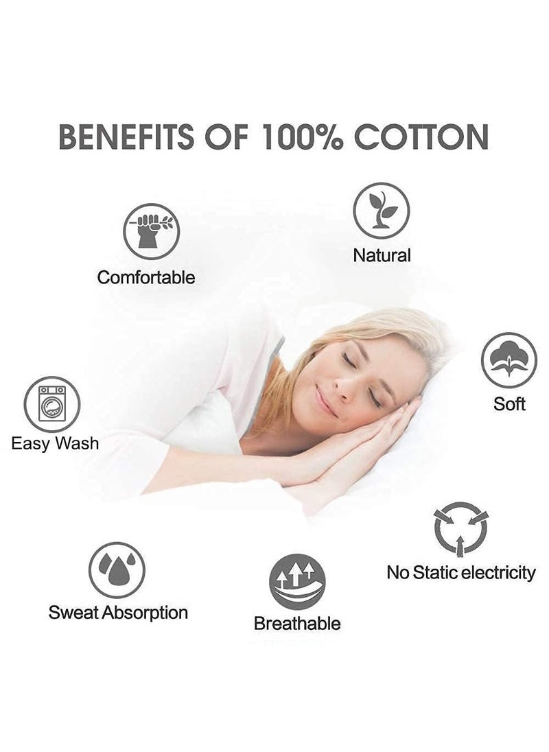 Generic Premium Cotton Single Size Elastic Fitted Bedsheet Fitted Bedsheet Cotton Feel 180 TC All Around Elastic Fitted Bedsheets Single Size Bed with 2 Pillow Covers Size 60 x908 BlueMulti  - Image 5
