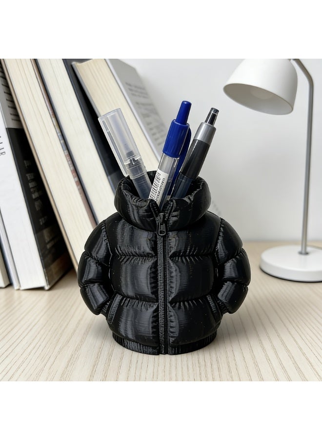 FUKE Cute Down Jacket-Shaped Pen Holder, Creative 3D Printed Novelty Coaster Set for Classroom Students, Desktop Stationery, Home Office Desk Decoration, Desktop Organizer - Image 1