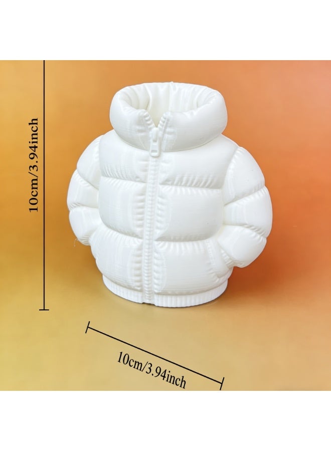 FUKE Cute Down Jacket-Shaped Pen Holder, Creative 3D Printed Novelty Coaster Set for Classroom Students, Desktop Stationery, Home Office Desk Decoration, Desktop Organizer - Image 3
