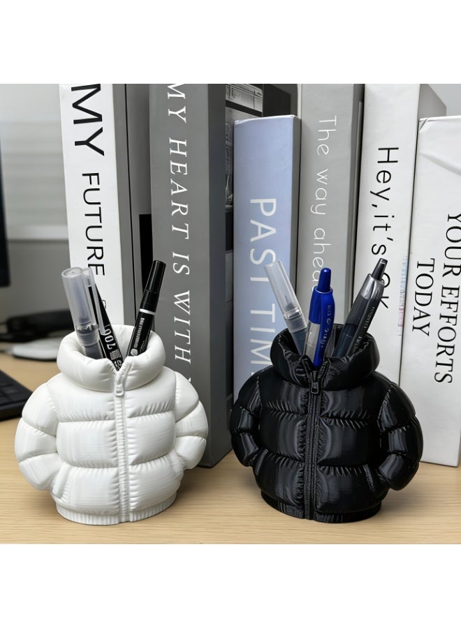 FUKE Cute Down Jacket-Shaped Pen Holder, Creative 3D Printed Novelty Coaster Set for Classroom Students, Desktop Stationery, Home Office Desk Decoration, Desktop Organizer - Image 4