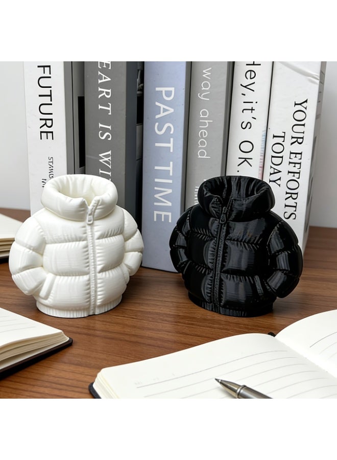 FUKE Cute Down Jacket-Shaped Pen Holder, Creative 3D Printed Novelty Coaster Set for Classroom Students, Desktop Stationery, Home Office Desk Decoration, Desktop Organizer - Image 5