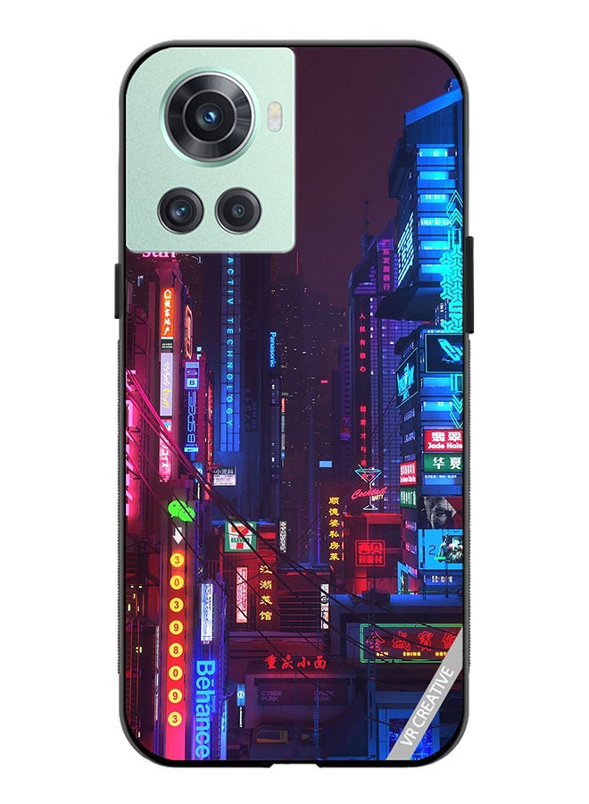 VR CREATIVE Protective Case Cover For OnePlus 10R Street Nights Design Multicolour - Image 1