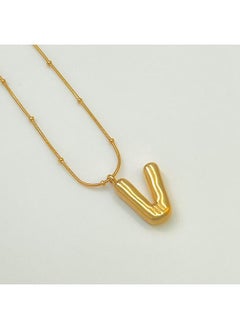 European And American Explosions Necklace 8k Gold Titanium Steel Color-free Clavicle Chain Women's English Bubble Letter Stainless Steel Necklace