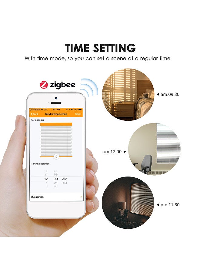 Solar Powered Zigbee Control Smart Blinds Drive Motor  Motorized Chain Roller Voice Control Shade Shutter Drive Motor Replacement for Alexa  Home Support Time Scene and Group Mode (Requires Zigbee 3.0 or Later)