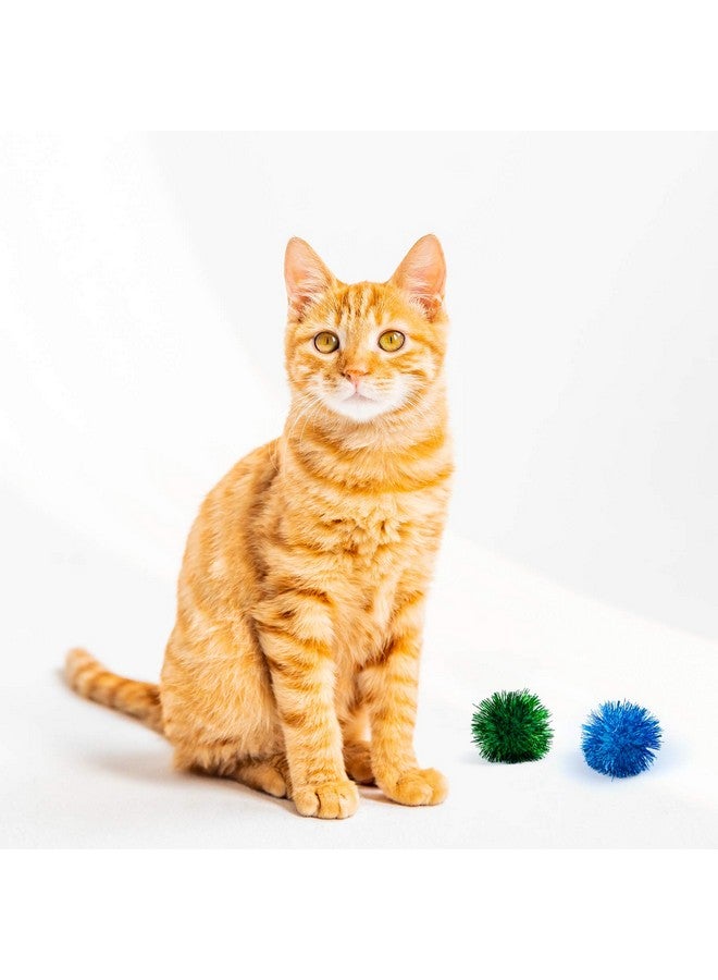 AUEAR , 12 Pack 2 Inch Sparkle Ball Shiny Glitter Tinsel Pom Poms Interactive Cat Balls For Kittens (6 Colors) - Image 4