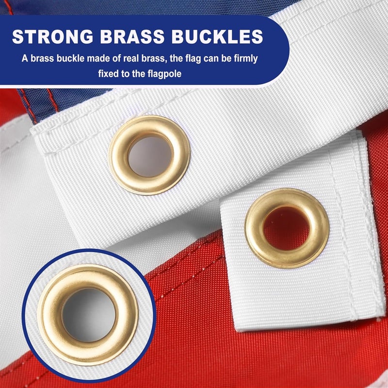 JOYAONE American Flags 3x5 Outdoor Use,Non Fading American Flags for Outside,American Flag Outdoor Heavy Duty, American Flag Longest Lasting,Us Flag Embroidered Stars, Brass Grommets Sewn Stripes Red - Image 2